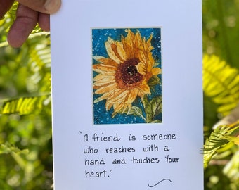 Personalized Watercolor Sunflower Inspirational Gift,  Fine Art
