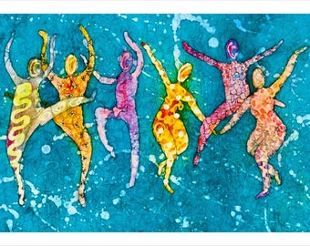 Dancer Watercolor Batik Painting, Fine Art, Prints