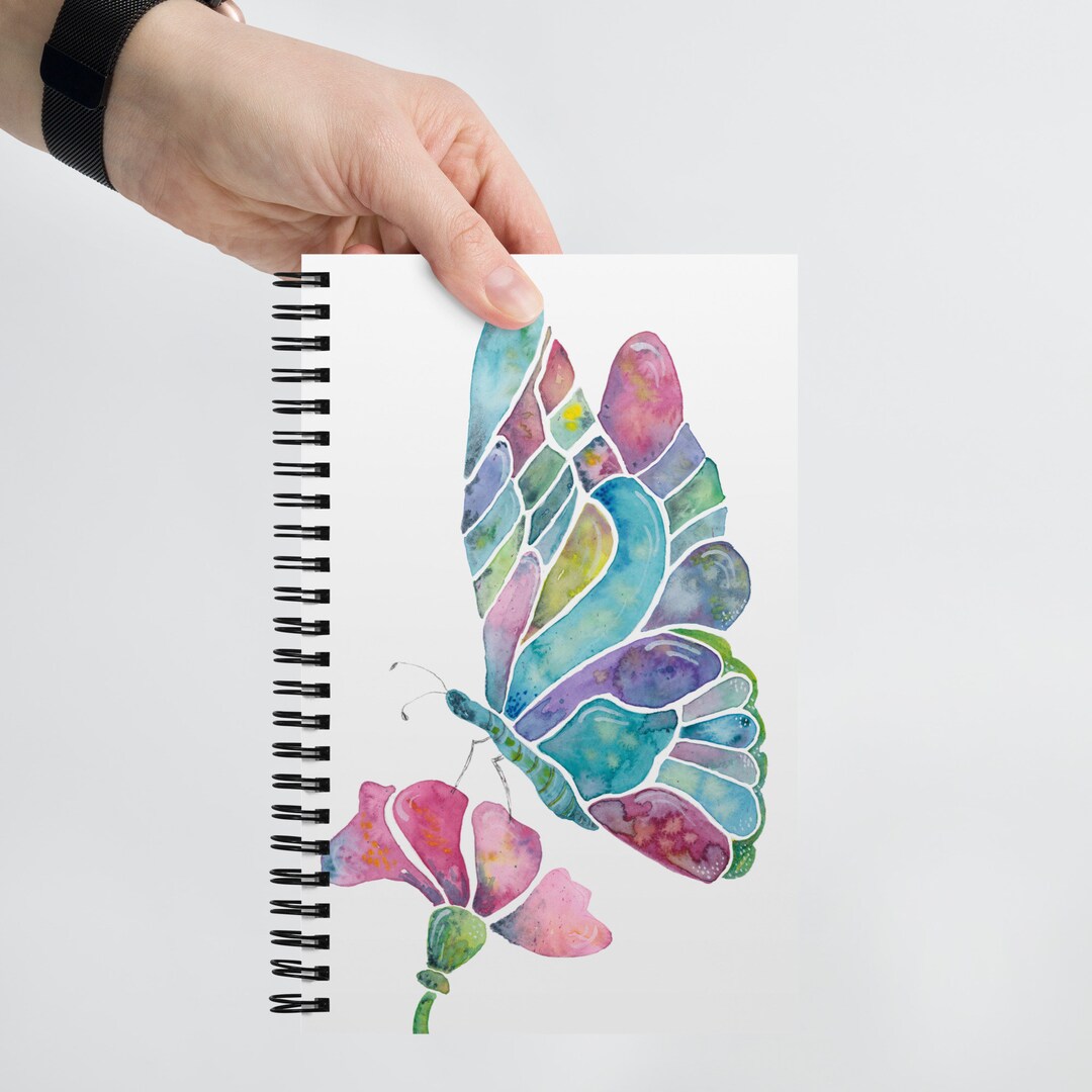 Butterfly Effect Notebook Watercolor Butterfly Spiral Notebook - Etsy