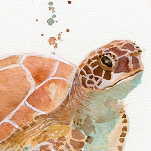 Sea Turtle Watercolor, FineArt, Print, Giclee image 3