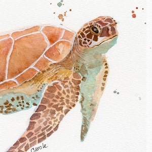 Sea Turtle Watercolor, FineArt, Print, Giclee image 7