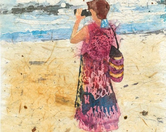 Watercolor Beach Painting, Sayulita Mexico, Fine Art