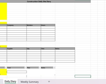 Construction daily / Weekly diary