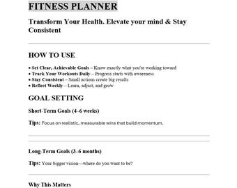 Simple fitness planner