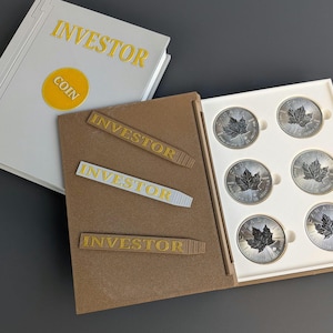 3D-gedrucktes Geheimmünzbuch – Silberstapelbox – Versteckter Safe für 1-Unzen-Silbermünzen (Maple Leaf)