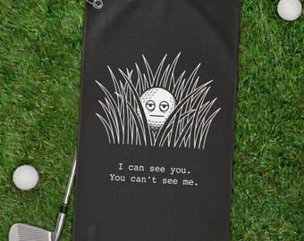 Funny Lost Ball Golf Towel, Sarcastic Men's Golfer Gift Club Accessory Humor Pro