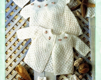 Baby S Layette 0 6 Months Dress Sleeve Jacket Hat And Etsy