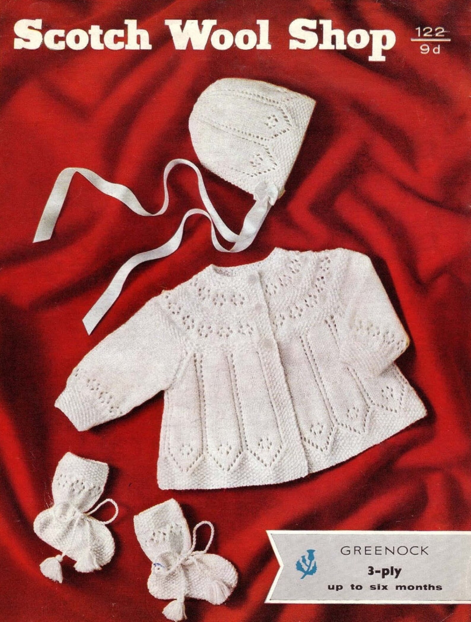 Vintage PDF Baby Knitting Pattern 3ply Matinee Jacket and Etsy UK