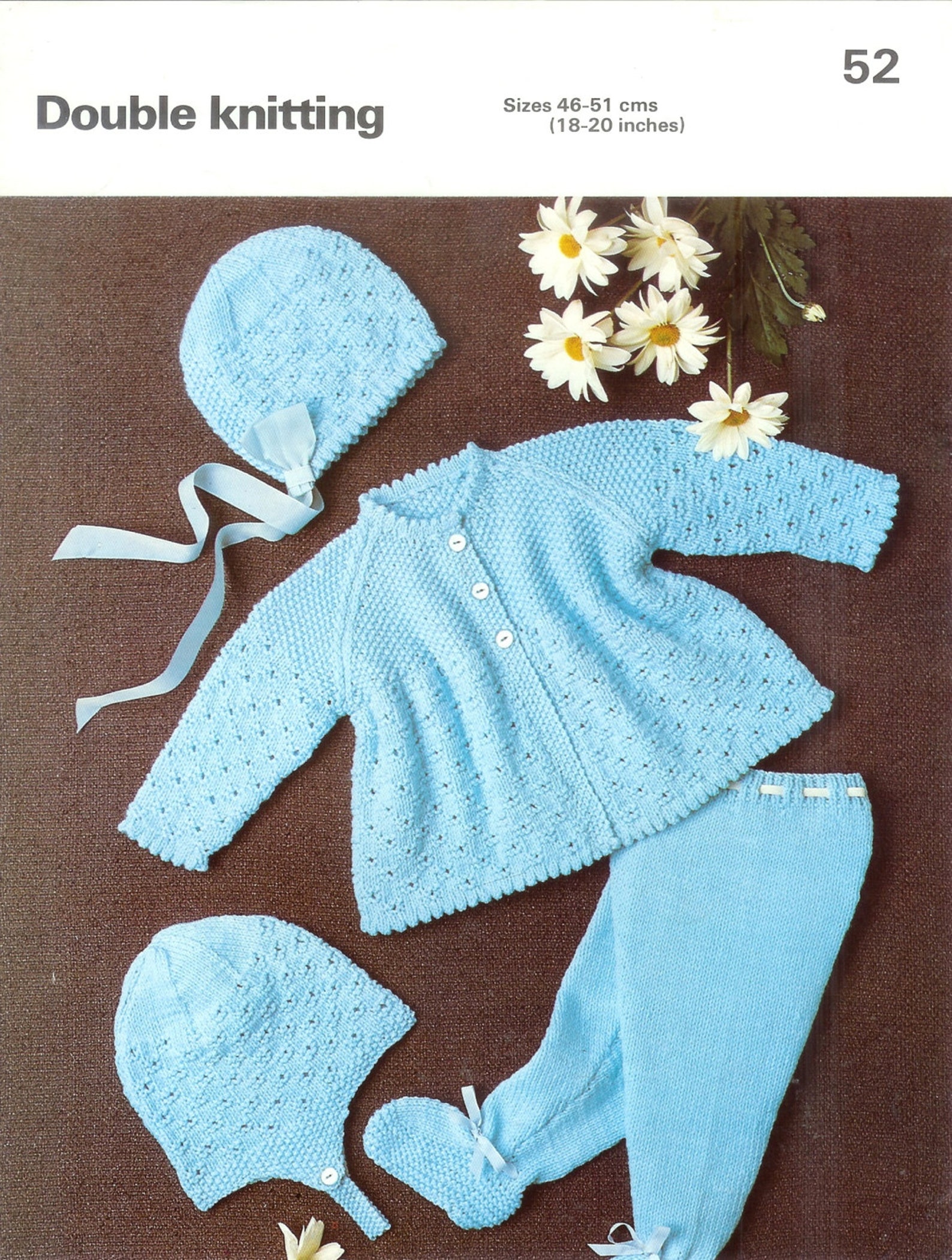 Baby Knitting Pattern Phildar 52 DK Pram Set 1820ins 8ply Etsy UK