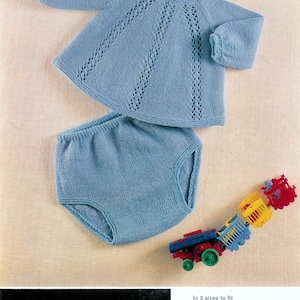 Baby Angel Top and knickers  in 4 ply for 18 - 22 ins - Ladyship 4428 - PDF of Vintage Knitting Patterns - Instant Download