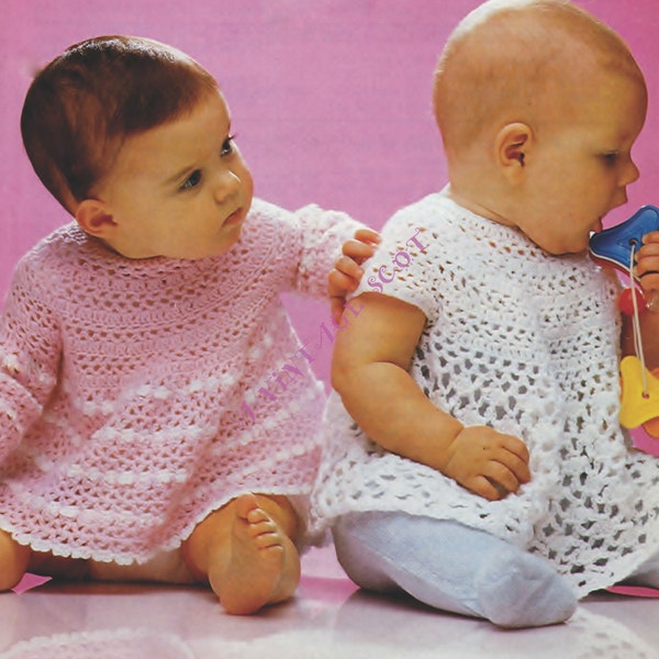 Baby / Toddler's  Crochet Angel Tops 2 styles in 4ply sports / sock weight yarn  for sizes 18  - 20 ins -  PDF of Vintage Crochet Patterns