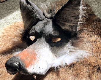 Realistic therian wolf mask pre-made!