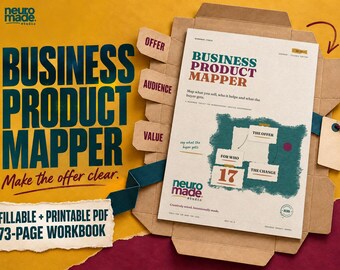Product and Offer Planner Printable, Small Business Pricing Workbook, ADHD Fillable PDF
