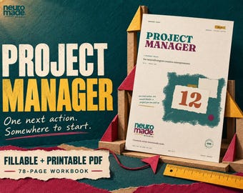 ADHD Project Planner Printable, Task and Blocker Tracker, Fillable PDF Workbook