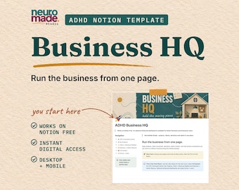 ADHD Business Planner Notion Template: Projects, Clients and Admin