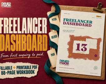 Freelancer Planner Printable, Freelance Business Tracker and Income Log, ADHD PDF