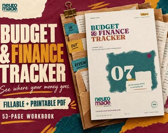 Budget Tracker Printable, ADHD Finance Planner, Undated Fillable PDF Expense Log
