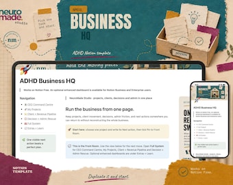 ADHD Business Planner Notion Template: Projects, Clients and Admin