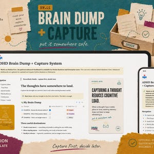 ADHD Brain Dump Notion Template | Idea Capture & Overwhelm Reset System