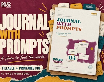 ADHD Journal with Prompts by Mood, Printable RSD Workbook, Fillable PDF