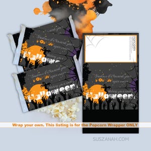 Halloween Popcorn Wrapper, Trick or Treat Popcorn, Microwave Popcorn Paper Wrapper, Halloween Popcorn Gift, Halloween Client Popcorn Gift