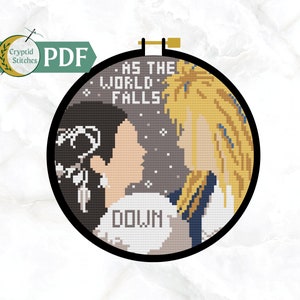 PDF Labyrinth Cross Stitch Pattern, As the World Falls Down, David Bowie, Jareth, Sarah Williams, Goblin King