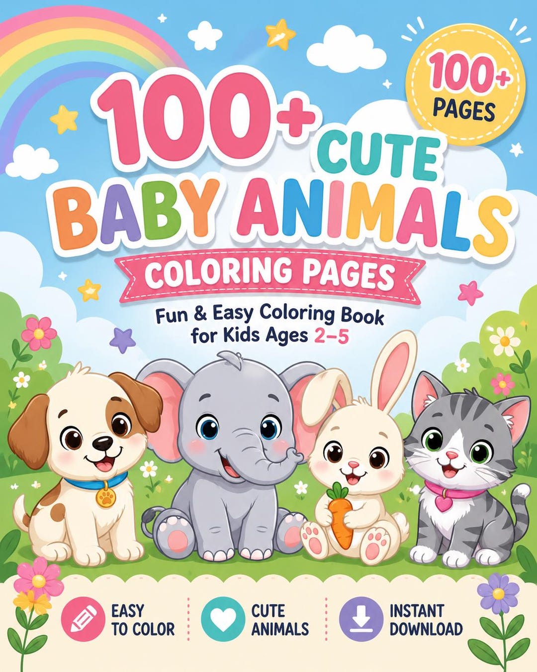 100+ Baby Animals Coloring Pages for Kids | Printable Coloring Book PDF ...
