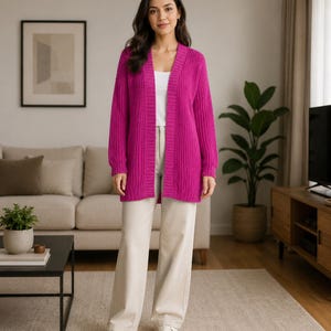 Cardigan Pattern, Crochet Cardigan PDF, Oversized  Chunky Knit Jacket/Tunic, DIY Digital Download