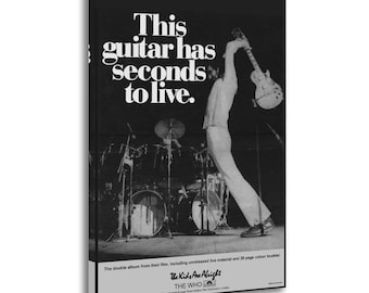 The Who Pete Townshend Guitar Smash Canvas Print – Live Music Wall Art Poster
