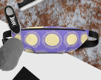 Sun Pattern Fanny Pack: Water-Resistant Waist Bag for Travel