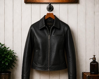 Women’s Handmade Leather Bomber Jacket Classic Fit Moto Biker  Coat
