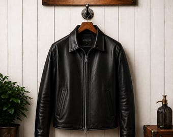 Men's Genuine Leather Biker Jacket | Slim Fit Motorcycle Coat, Urban Outerwear