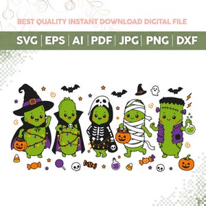 Cute Halloween Pickle SVG PNG,Trick or Treat Ghost Witch Vampire svg,Funny Fall png,Cute Trick or Treat Happy Pickles svg,Spooky Pickle png