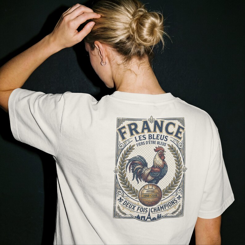 Retro France Soccer Shirt, Les Bleus T Shirt, Vintage French Football Graphic Tee, France Fan Apparel, World Tournament Inspired Shirt Vintage White