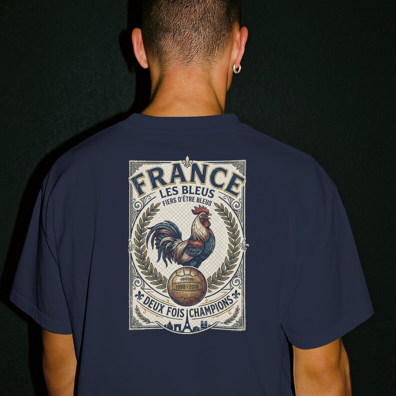 Retro France Soccer Shirt, Les Bleus T Shirt, Vintage French Football Graphic Tee, France Fan Apparel, World Tournament Inspired Shirt Bild 13