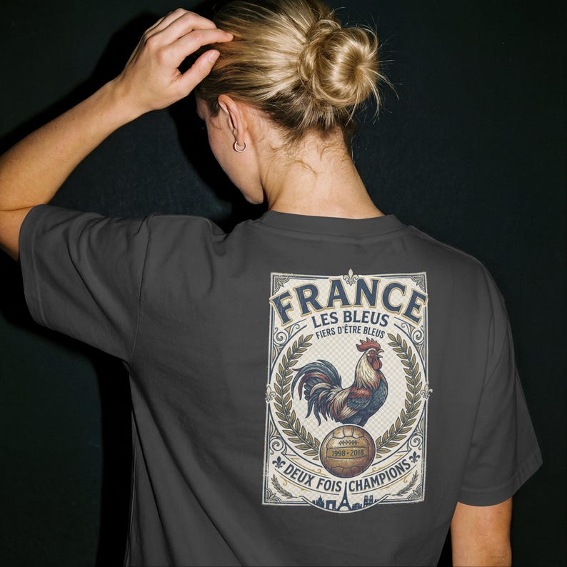 Retro France Soccer Shirt, Les Bleus T Shirt, Vintage French Football Graphic Tee, France Fan Apparel, World Tournament Inspired Shirt Vintage Black