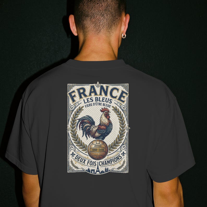 Retro France Soccer Shirt, Les Bleus T Shirt, Vintage French Football Graphic Tee, France Fan Apparel, World Tournament Inspired Shirt Bild 10