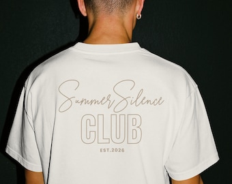 Summer Silence Club T Shirt, Minimalist Streetwear Tee, Quiet Luxury Shirt, Oversized Unisex Graphic Tee, Coastal Summer Fashion, Cotton Tee
