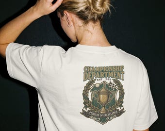 Championship Department Golf T Shirt, Vintage Golf Graphic Tee, Unisex Country Club Shirt, Heritage Golf Apparel, Golf Lover Gift, Luxury