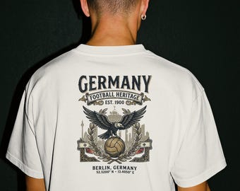 Vintage Germany Football T Shirt, Germany Soccer Tee, Heritage Eagle Graphic Shirt, Retro Football Fan Gift, German Sportswear, Graphic Tee