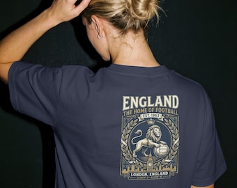 Vintage England Football T Shirt, The Home of Football Tee, Retro English Soccer Shirt, Heritage Lion Graphic Tee, England Fan Gift