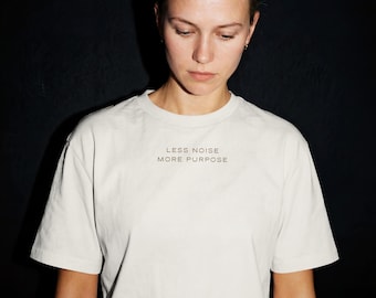 Silent Success Collection, Less Noise More Purpose Box Tee, Oversized Shirt, Unisex T-shirt, Luxury Fashion, Motivational Tee, Minimalist