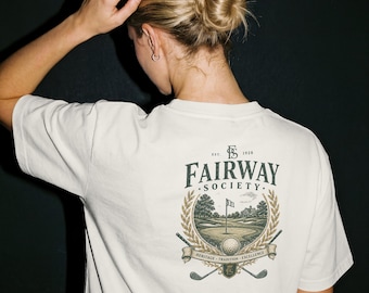 Vintage Fairway Society Golf T Shirt, Unisex Country Club Tee, Heritage Golf Shirt, Retro Golf Graphic Tee, Golf Lover Gift, Luxury Shirt