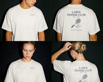 Vintage Lawn Tennis Club T-Shirt, Retro Tennis Graphic Tee, Old Money Country Club Style Shirt, Tenniscore Aesthetic Unisex Tee, Trendy