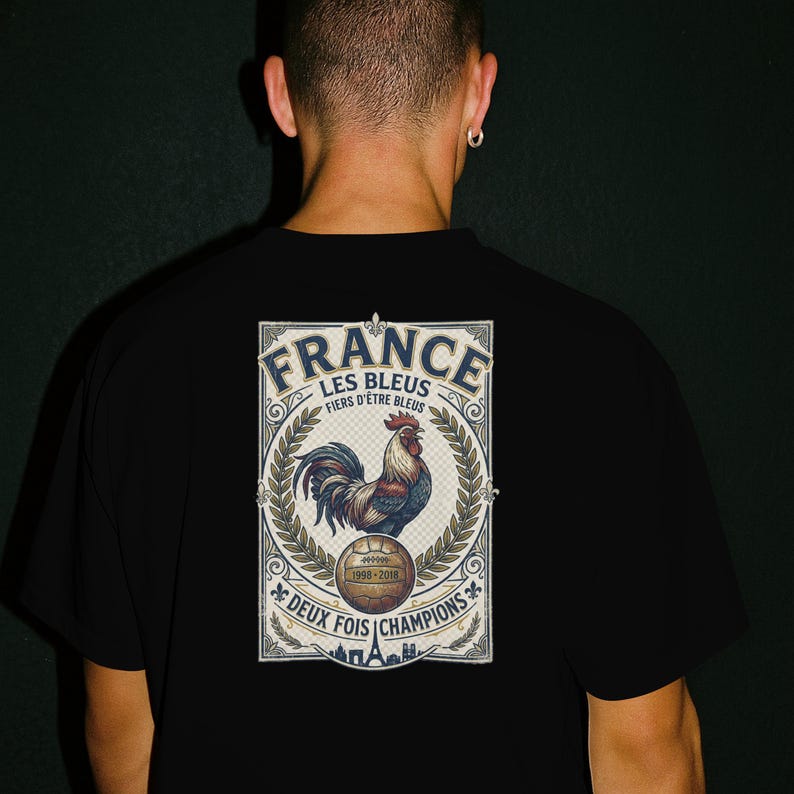 Retro France Soccer Shirt, Les Bleus T Shirt, Vintage French Football Graphic Tee, France Fan Apparel, World Tournament Inspired Shirt Bild 15