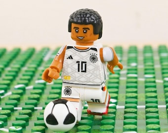 Minifiguur MOC Musiala, Duits elftal uit 10 voetbalshirt voetbalspeler bouwstenen, cadeau voor mannen, uniek cadeau