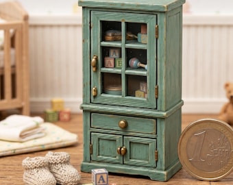 1:12 Scale Farmhouse Kitchen Pantry Cabinet – Miniature Dollhouse Furniture STL