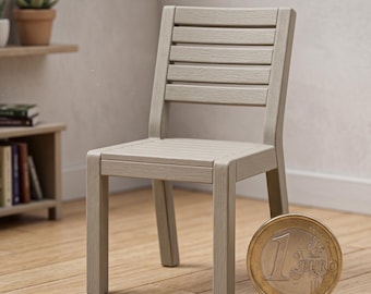 Dockhusstol med uteplats 3D-utskrift STL, miniatyrträdgårdsmöbler, modern utomhusdiorama rekvisita