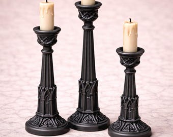 Gothic Candlestick STL Miniature Candelabra 3D Print File Macabre Dollhouse Dark Vampire Decor