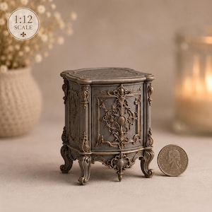 Victorian Rococo Side Table STL File, Miniature Dollhouse Furniture (1:12 Scale)